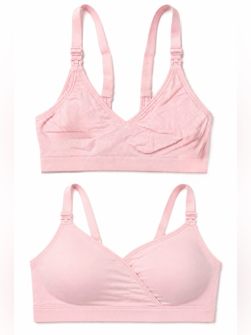 2 Playtex Nursing Bras Size XS Blush Pink Wireless Maternity Bras